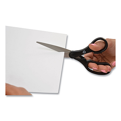 Westcott KleenEarth Basic Plastic Handle Scissors, 7" Long, 2.8" Cut Length, Straight Black Handle (ACM15582)