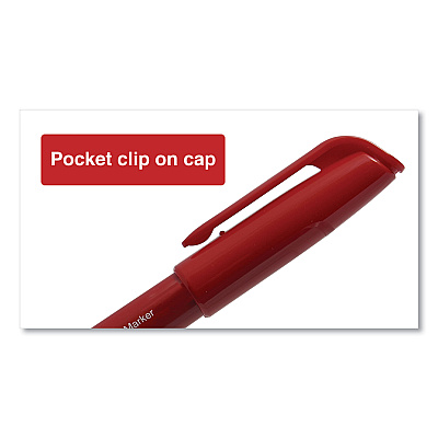Universal Pen-Style Permanent Marker, Fine Bullet Tip, Red, Dozen (UNV07072)