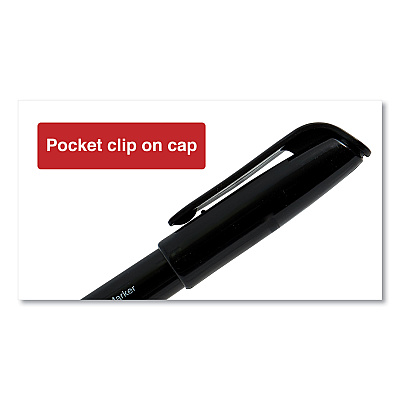Universal Pen-Style Permanent Marker, Fine Bullet Tip, Black, Dozen (UNV07071)