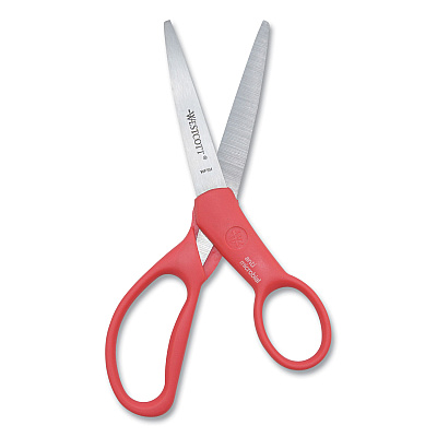Westcott Student Scissors with Antimicrobial Protection, Pointed Tip, 7" Long, 3" Cut Length, Randomly Assorted Handle Color (ACM14231)