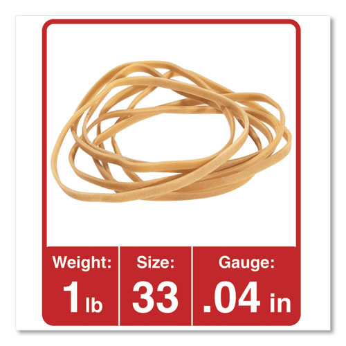 Universal Rubber Bands, Size 33, 0.04" Gauge, Beige, 1 lb Box, 640/Pack (00133)