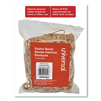 Universal Rubber Bands, Size 54 (Assorted), Assorted Gauges, Beige, 4 oz Box (UNV00454)