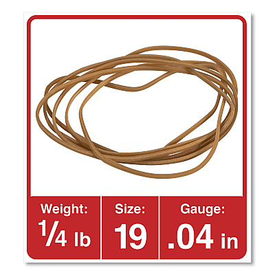 Universal Rubber Bands, Size 19, 0.04" Gauge, Beige, 4 oz Box, 310/Pack (UNV00419)