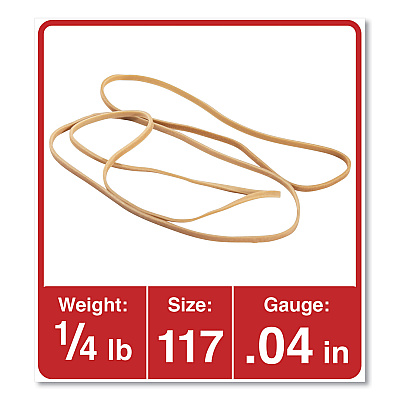 Universal Rubber Bands, Size 117, 0.06" Gauge, Beige, 4 oz Box, 50/Pack (UNV04117)