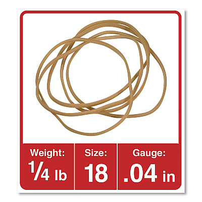 Universal Rubber Bands, Size 18, 0.04" Gauge, Beige, 4 oz Box, 400/Pack (UNV00418)
