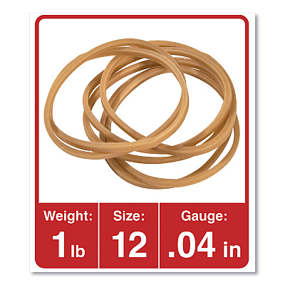 Universal Rubber Bands, Size 12, 0.04" Gauge, Beige, 1 lb Box, 2,500/Pack (UNV00112)