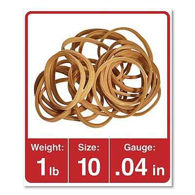 Universal Rubber Bands, Size 10, 0.04" Gauge, Beige, 1 lb Box, 3,400/Pack (UNV00110)
