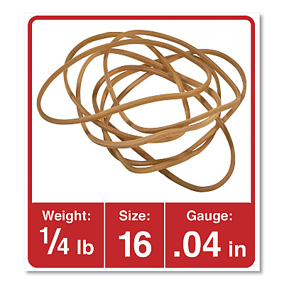 Universal Rubber Bands, Size 16, 0.04" Gauge, Beige, 4 oz Box, 475/Pack (UNV00416)
