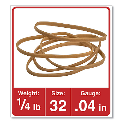 Universal Rubber Bands, Size 32, 0.04" Gauge, Beige, 4 oz Box, 205/Pack (UNV00432)