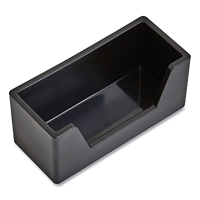 TRU RED Business Card Holder, Holds 80 Cards, 3.97 x 1.73 x 1.77, Plastic, Black (TUD24380413)