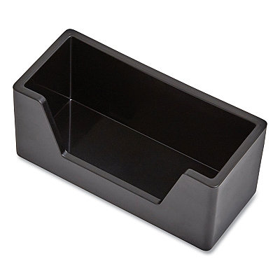 TRU RED Business Card Holder, Holds 80 Cards, 3.97 x 1.73 x 1.77, Plastic, Black (TUD24380413)