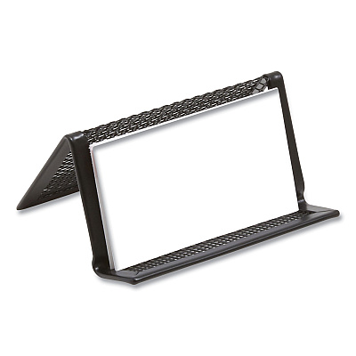 TRU RED One Compartment Business Card Holder, Holds 50 Cards, 3.07 x 0.15 x 4.4, Metal, Black (TUD24402489)