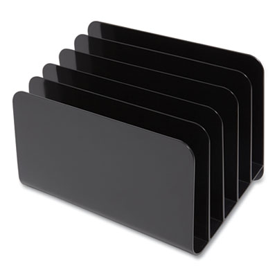 TRU RED Plastic Incline Mail Sorter, 5 Sections, #6 1/4 to #16 Envelopes, 6.26 x 9.49 x 6.5, Black (TUD24380800)