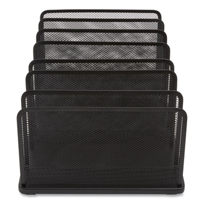 TRU RED Wire Mesh Vertical Document Sorter, 7 Sections, Letter-Size, 11.65 x 20 x 6.61, Matte Black (TUD24402449)