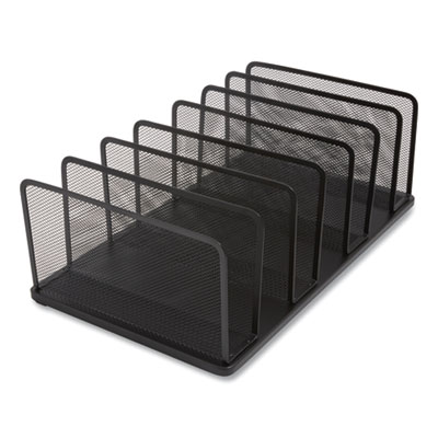 TRU RED Wire Mesh Vertical Document Sorter, 7 Sections, Letter-Size, 11.65 x 20 x 6.61, Matte Black (TUD24402449)