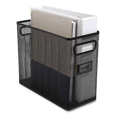 TRU RED Wire Mesh Box-Style Vertical Document Organizer, 1 Section, Letter-Size, 5.79 x 12.4 x 10.16, Matte Black (TUD24402453)