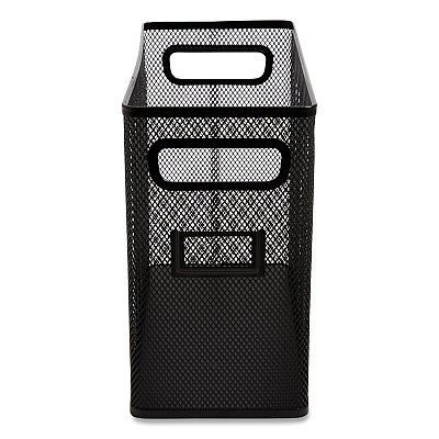 TRU RED Wire Mesh Box-Style Vertical Document Organizer, 1 Section, Letter-Size, 5.79 x 12.4 x 10.16, Matte Black (TUD24402453)