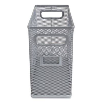 TRU RED Wire Mesh Box-Style Vertical Document Organizer, 1 Section, Letter-Size, 5.79 x 12.4 x 10.16, Silver (TUD24402455)