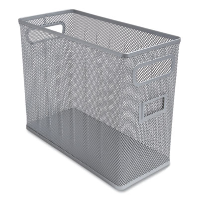 TRU RED Wire Mesh Box-Style Vertical Document Organizer, 1 Section, Letter-Size, 5.79 x 12.4 x 10.16, Silver (TUD24402455)