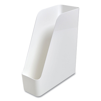 TRU RED Plastic Magazine File, 4.28 x 10.47 x 11.7, White, 2/Pack (TUD24380802)