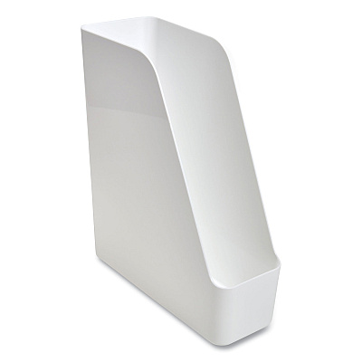 TRU RED Plastic Magazine File, 4.28 x 10.47 x 11.7, White, 2/Pack (TUD24380802)