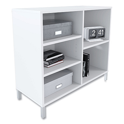 Union & Scale Essentials Laminate Bookcase, Five-Shelf, 36w x 15d x 31.6h, White (UOS24398965)