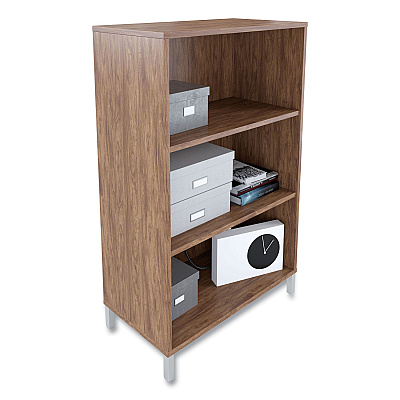 Union & Scale Essentials Laminate Bookcase, Three-Shelf, 28w x 15d x 45.6h, Espresso (UOS24398960)
