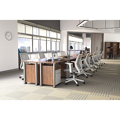 Union & Scale Essentials Mobile Pedestal File, Left Or Right, 2-Drawers: Box/file, Legal/letter, White/espresso, 15.5" X 21.2" X 24.2" (UOS24398968)