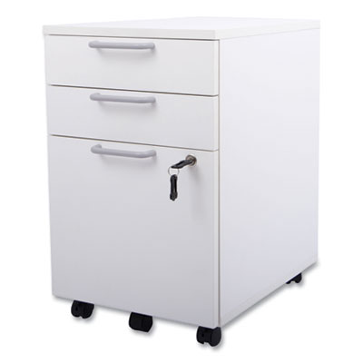 Union & Scale Essentials Mobile Pedestal File, Left or Right, 3-Drawers: Box/Box/File, Legal/Letter, White, 15.6" x 21.3" x 24.3" (UOS24398956)
