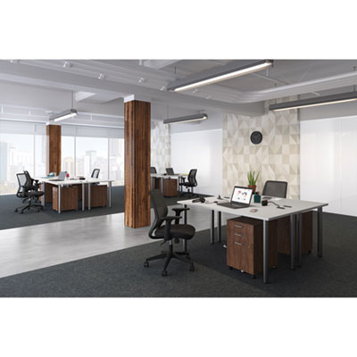 Union & Scale Essentials Mobile Pedestal File, Left or Right, 3-Drawers: Box/Box/File, Legal/Letter, Espresso, 15.6" x 21.3" x 24.3" (UOS24398957)