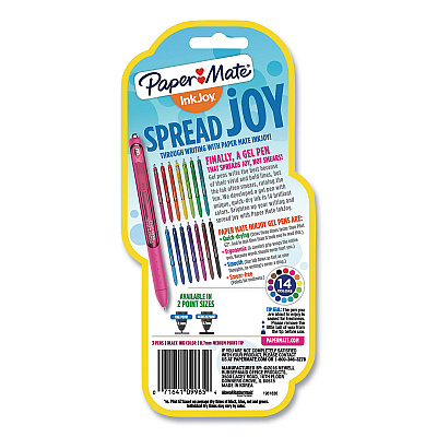 Paper Mate InkJoy Gel Pen, Retractable, Medium 0.7 mm, Black Ink, Black/Smoke Barrel, 3/Pack (PAP1951637)