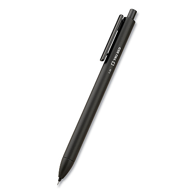 TRU RED Quick Dry Gel Pen, Retractable, Extra-Fine 0.38 mm, Black Ink, Black Barrel, 5/Pack (TUD24399731)
