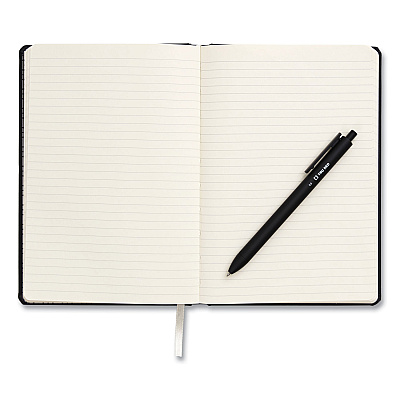 TRU RED Hardcover Business Journal, 1-Subject, Narrow Rule, Black Cover, (96) 8 x 5.5 Sheets (TUD24377290)