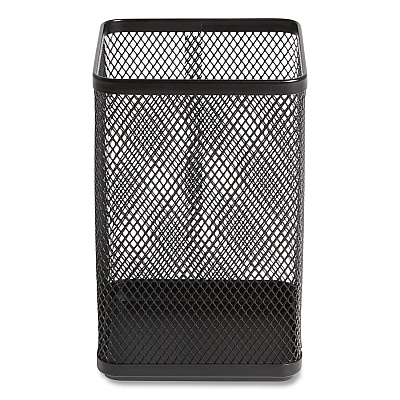 TRU RED Wire Mesh Jumbo Pencil Holder, 4.33 x 4.33 x 6.69, Black (TUD24402485)
