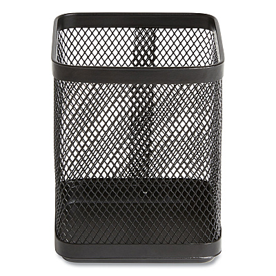 TRU RED Wire Mesh Pencil Holder, 3.46 x 3.46 x 4.33, Black (TUD24402480)