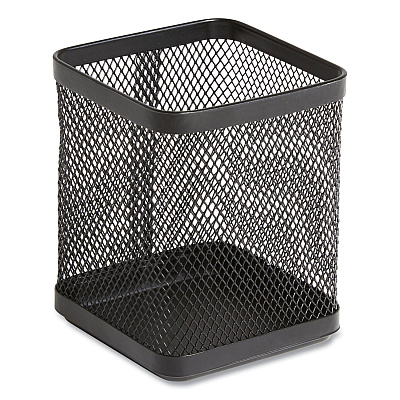 TRU RED Wire Mesh Pencil Holder, 3.46 x 3.46 x 4.33, Black (TUD24402480)