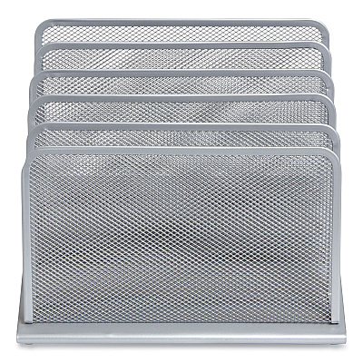 TRU RED Wire Mesh Incline Sorter, Open Design, 5 Sections, Letter-Size, 7.72 x 11.65 x 10.83, Silver (TUD24402450)