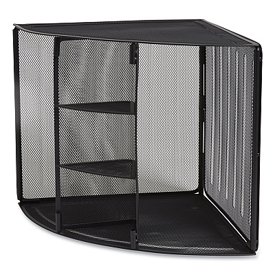 TRU RED Wire Mesh Corner Organizer, Four Sections, 5.28 x 14.17 x 19.37, Black (TUD24404806)