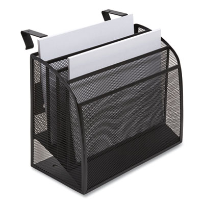 TRU RED Wire Mesh Incline Sorter, Enclosed Design, 4 Sections, Letter-Size, 12.99 x 6.49 x 10.15, Matte Black (TUD24402471)