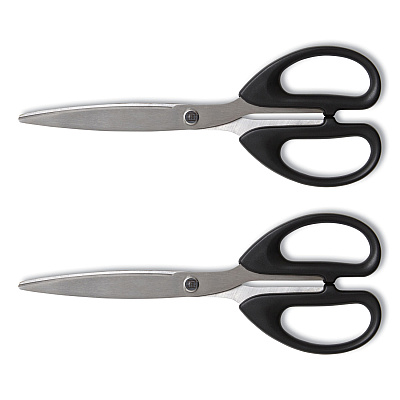 TRU RED Stainless Steel Scissors, 7" Long, 2.64" Cut Length, Straight Assorted Color Handles, 2/Pack (TUD24380518)
