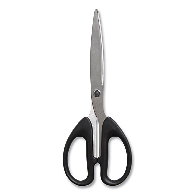 TRU RED Stainless Steel Scissors, 7" Long, 2.64" Cut Length, Straight Assorted Color Handles, 2/Pack (TUD24380518)