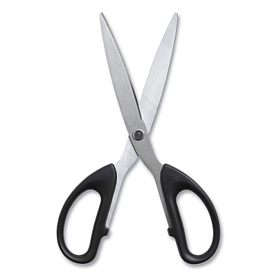 TRU RED Stainless Steel Scissors, 7" Long, 2.64" Cut Length, Straight Assorted Color Handles, 2/Pack (TUD24380518)