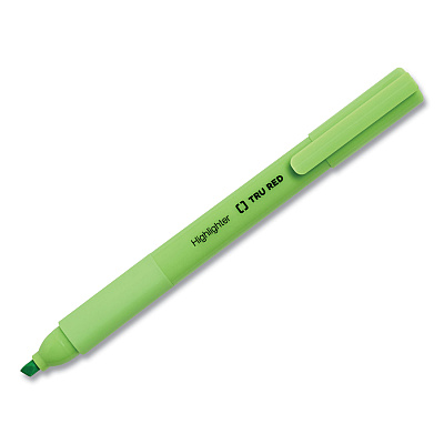 TRU RED Pen Style Chisel Tip Highlighter, Assorted Ink Colors, Chisel Tip, Assorted Barrel Colors, 5/Pack (TUD24376661)