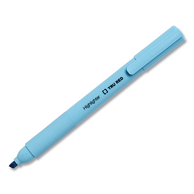 TRU RED Pen Style Chisel Tip Highlighter, Assorted Ink Colors, Chisel Tip, Assorted Barrel Colors, 5/Pack (TUD24376661)