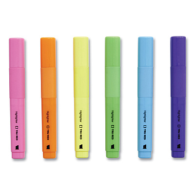 TRU RED Tank Style Chisel Tip Highlighter, Assorted Ink Colors, Chisel Tip, Assorted Barrel Colors, 12/Pack (TUD24376663)