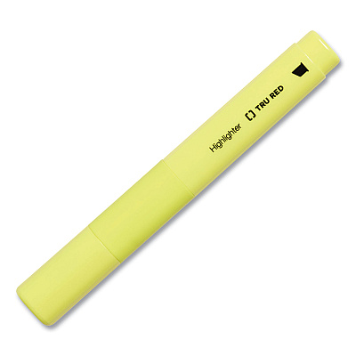 TRU RED Pen Style Chisel Tip Highlighter, Yellow Ink, Chisel Tip, Yellow Barrel, 36/Pack (TUD24376639)