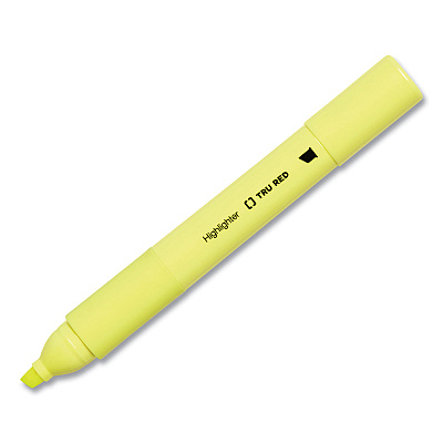 TRU RED Tank Style Chisel Tip Highlighter, Yellow Ink, Chisel Tip, Yellow Barrel, 5/Pack (TUD24376623)