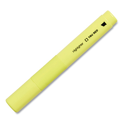 TRU RED Tank Style Chisel Tip Highlighter, Yellow Ink, Chisel Tip, Yellow Barrel, 5/Pack (TUD24376623)