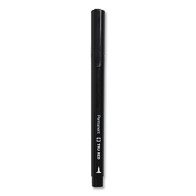 TRU RED Permanent Marker, Tank-Style, Medium Chisel Tip, Black, 5/Pack (TUD24376594)