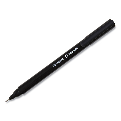TRU RED Permanent Marker, Tank-Style, Medium Chisel Tip, Black, 5/Pack (TUD24376594)